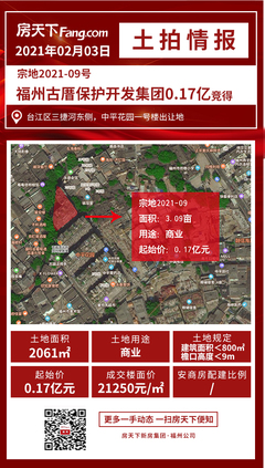 土拍結果|2021年第一場土拍打響,福州首次在同一場拍賣中采用五種競拍方式